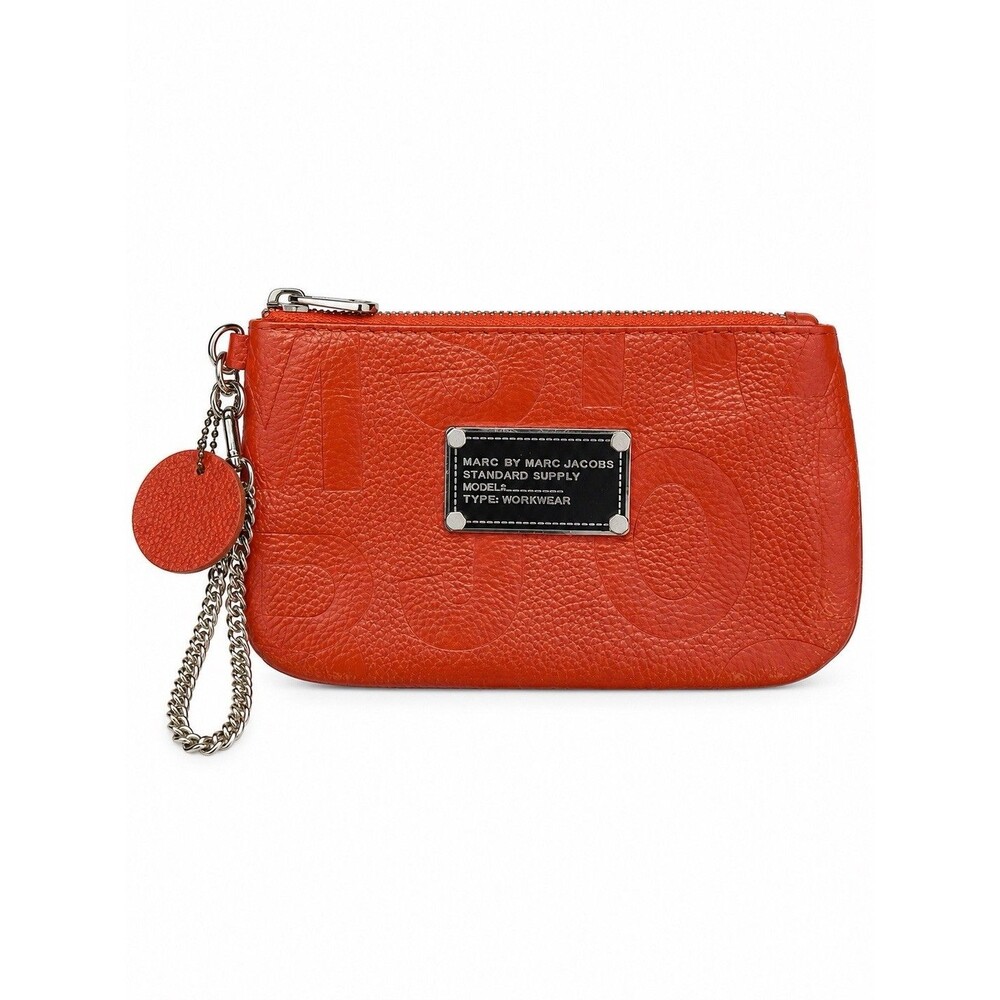 Marc by Marc Jacobs Standard Supply Workwear Orange Leather Wristlet Pouch